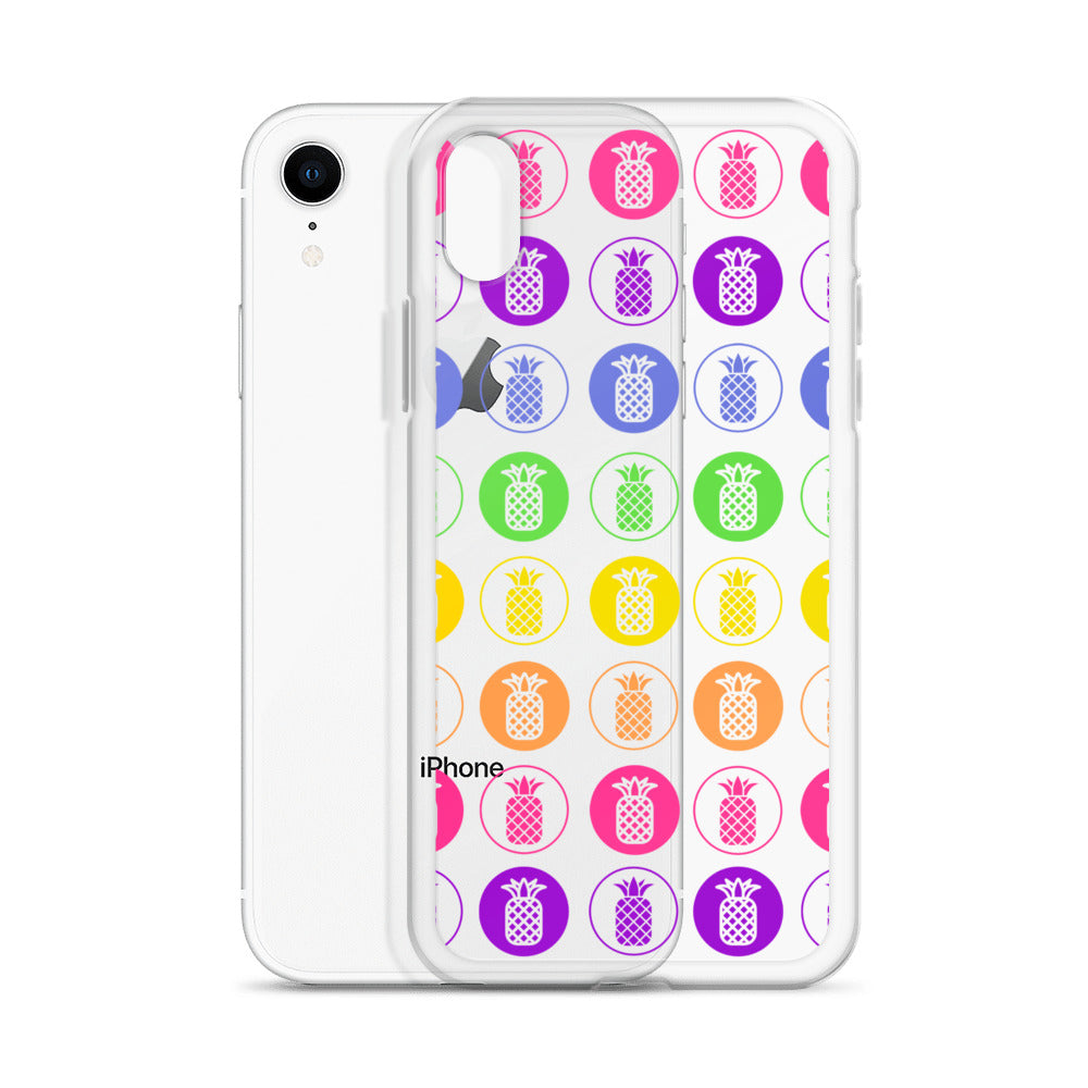 Clear Case for iPhone® Pineapple Rainbow