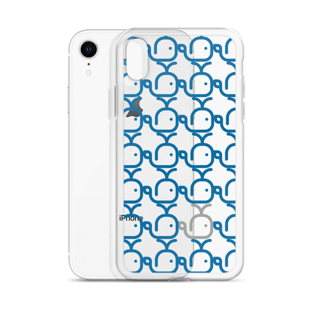 Clear Case for iPhone® Whales Blue/Grey