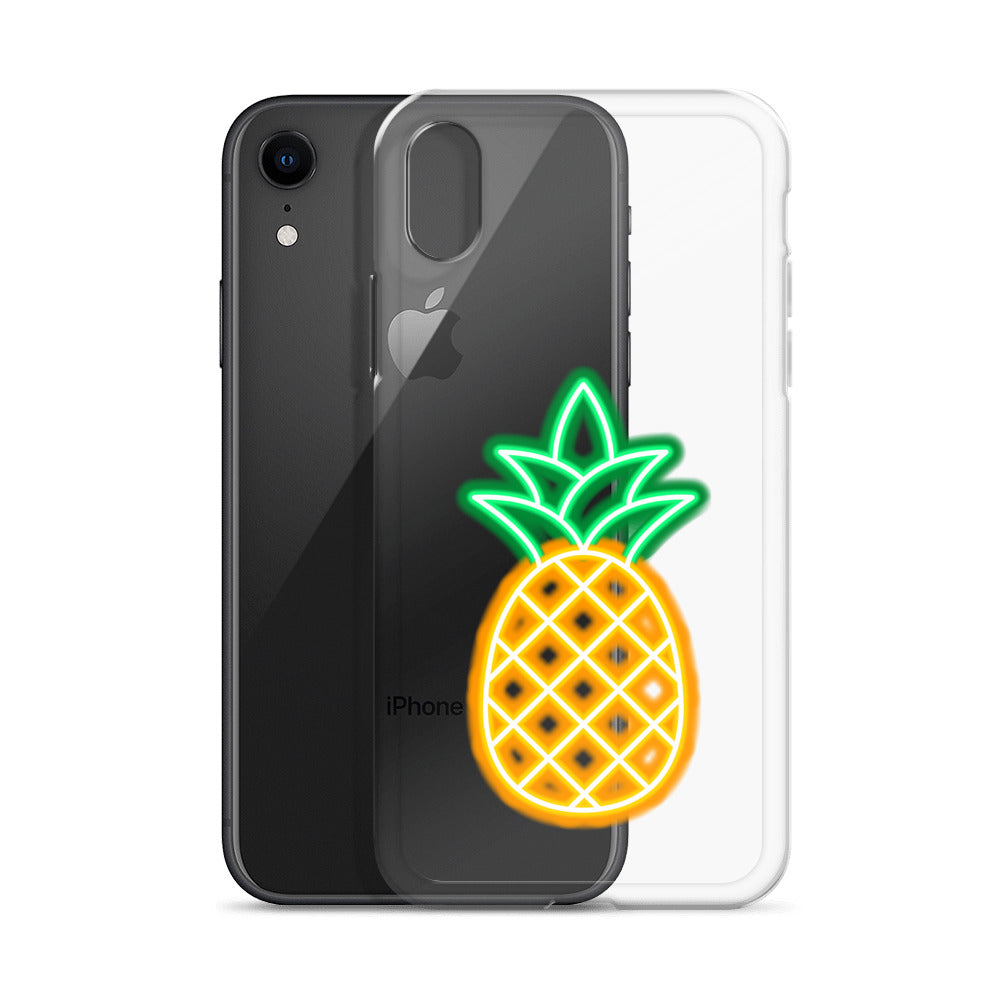 Clear Case for iPhone® Neon Pineapple