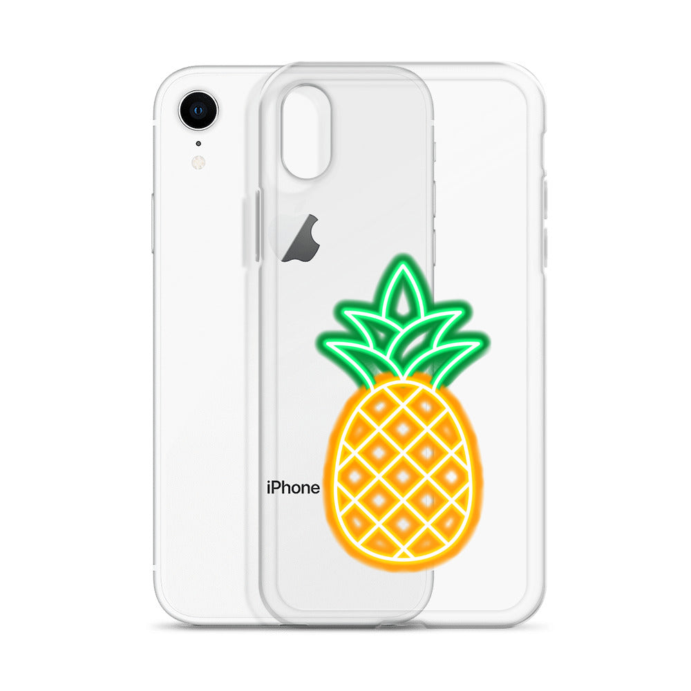 Clear Case for iPhone® Neon Pineapple