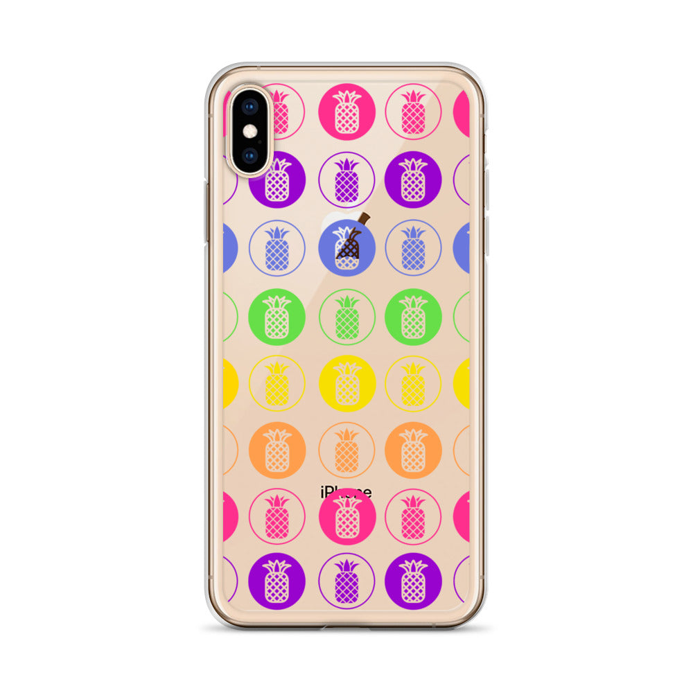 Clear Case for iPhone® Pineapple Rainbow