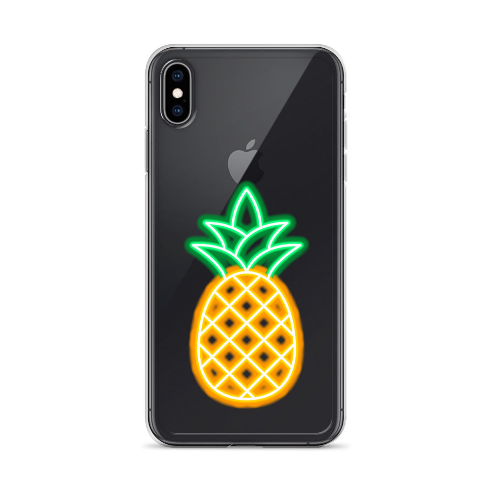 Clear Case for iPhone® Neon Pineapple