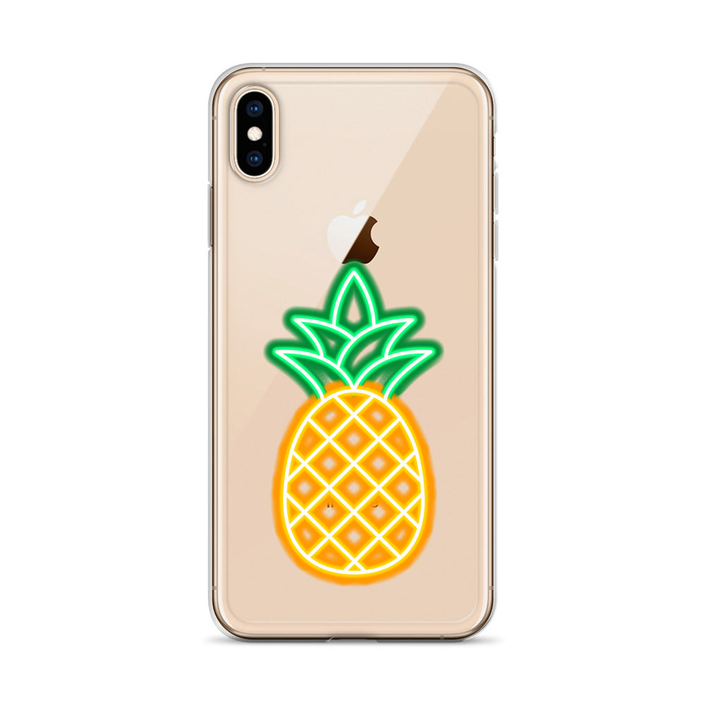 Clear Case for iPhone® Neon Pineapple