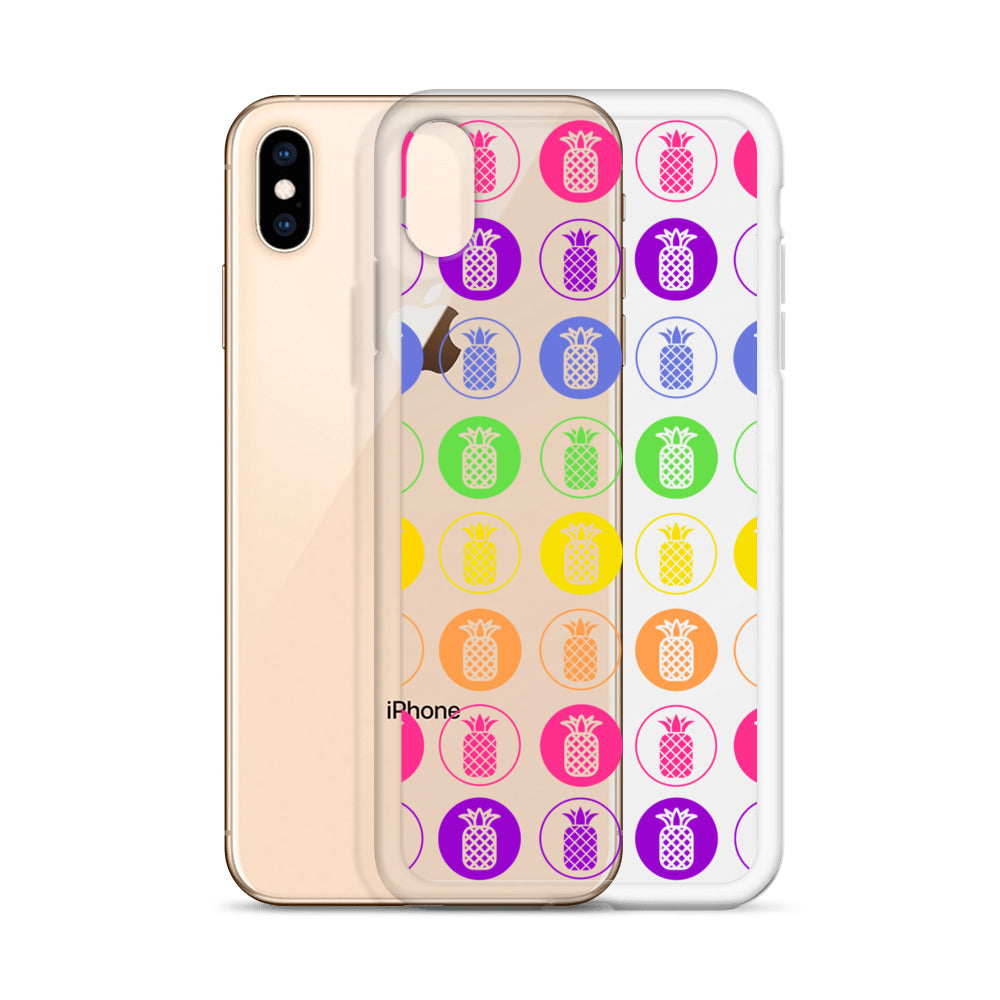 Clear Case for iPhone® Pineapple Rainbow