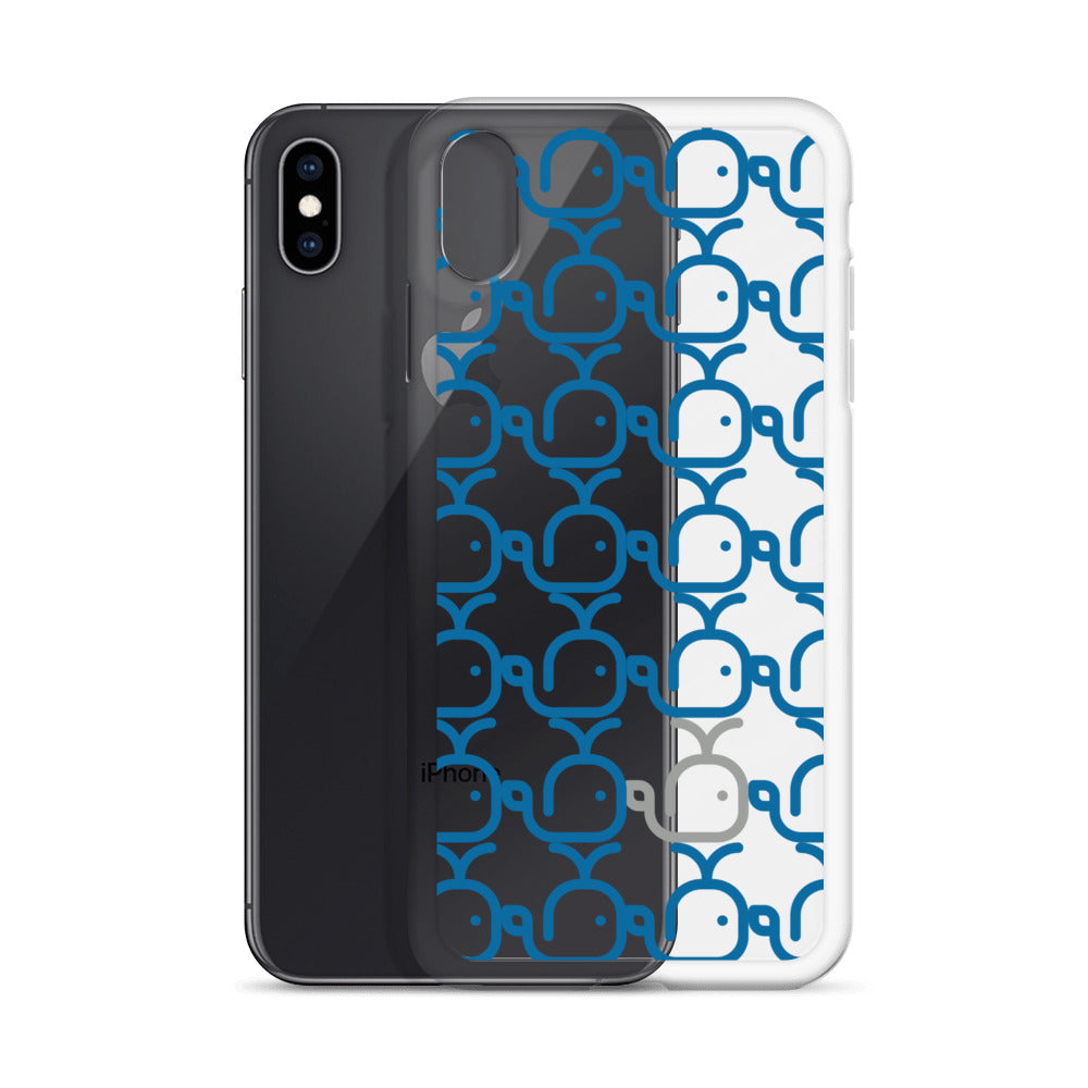 Clear Case for iPhone® Whales Blue/Grey