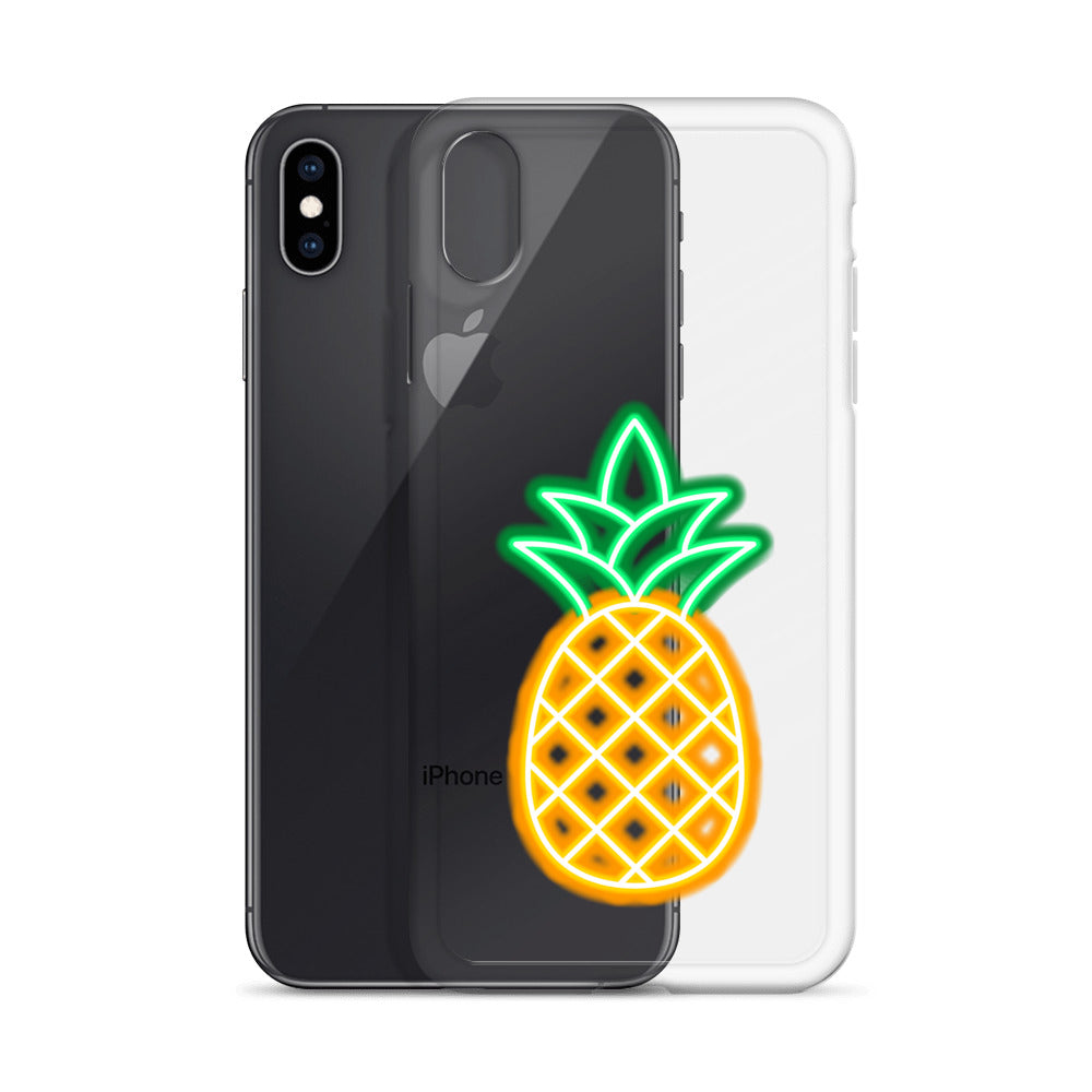 Clear Case for iPhone® Neon Pineapple