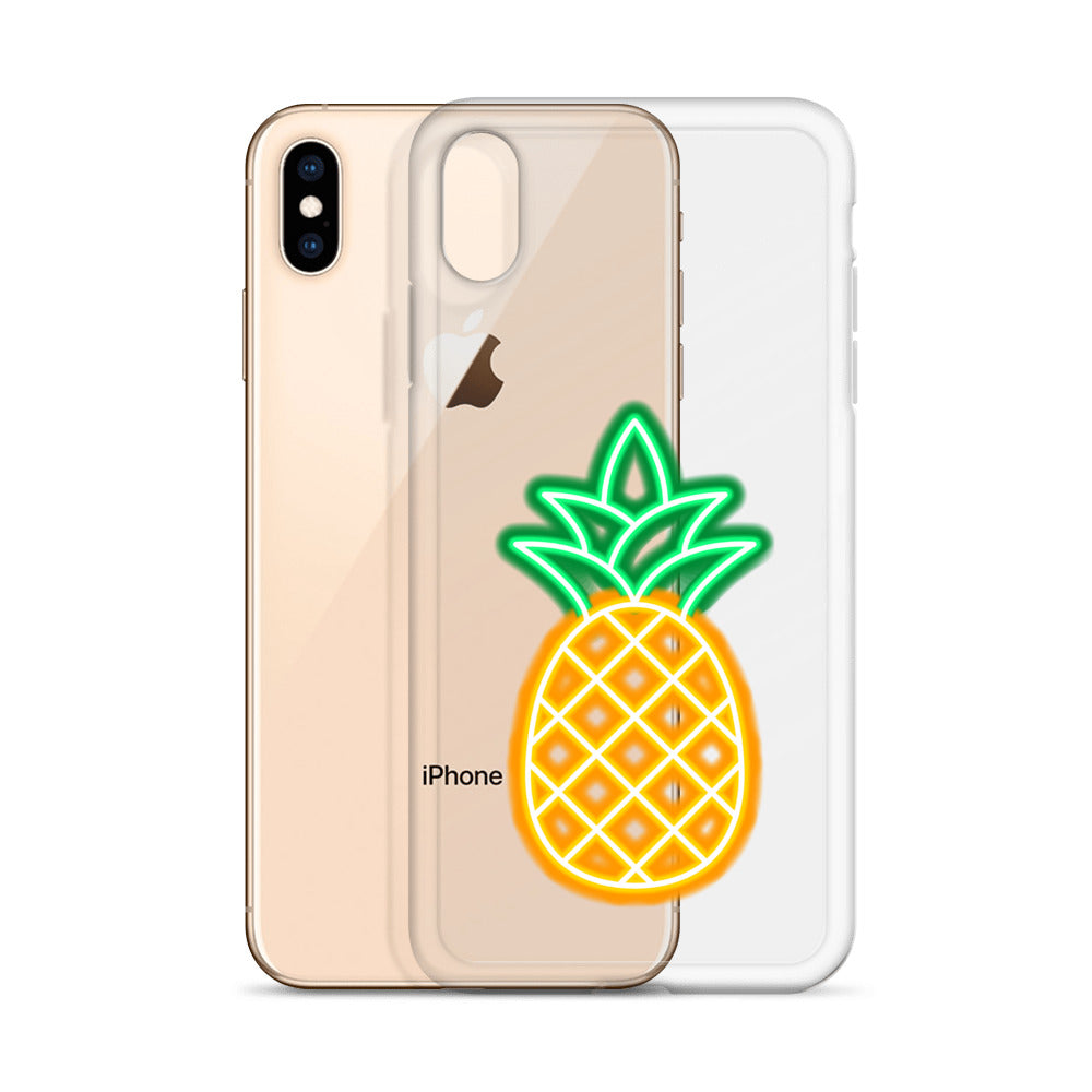 Clear Case for iPhone® Neon Pineapple