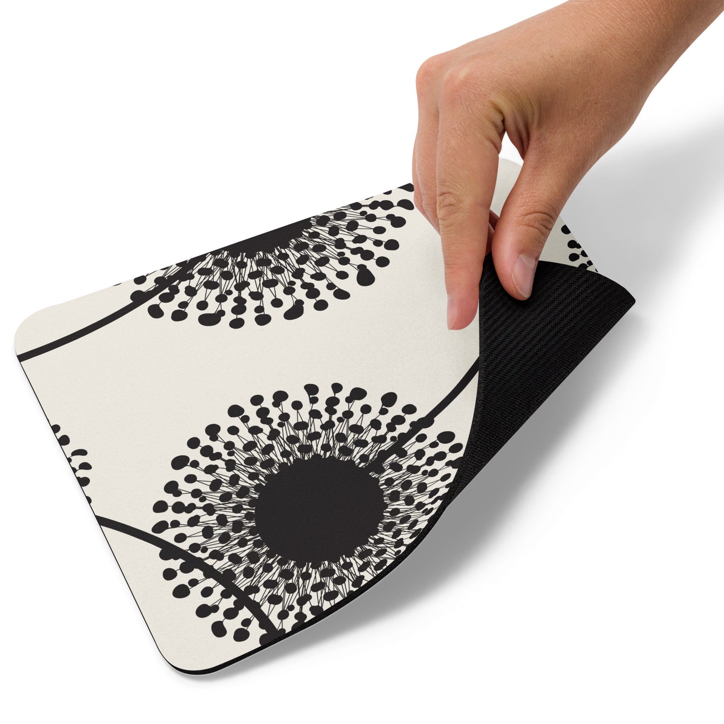 Mouse pad Large Dandelion Black & White