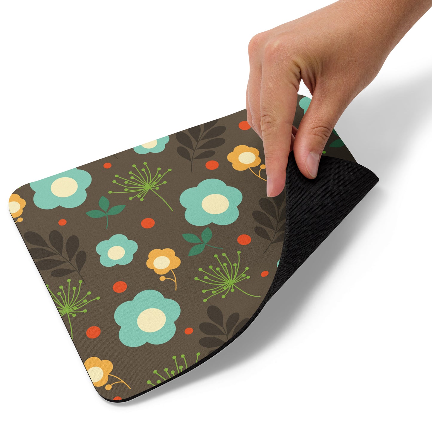 Mouse pad Retro Flowers Brown