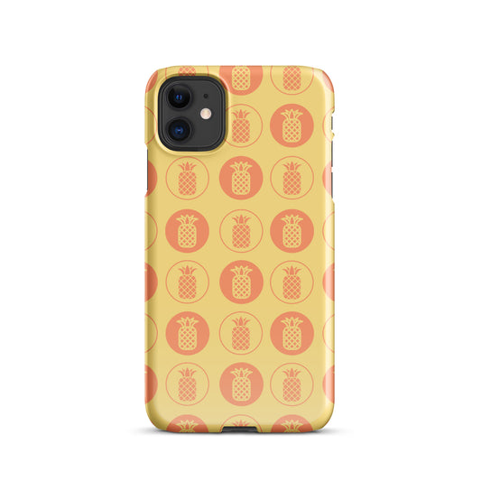 Snap case for iPhone® Pineapple Repeat Orange with Yellow Background