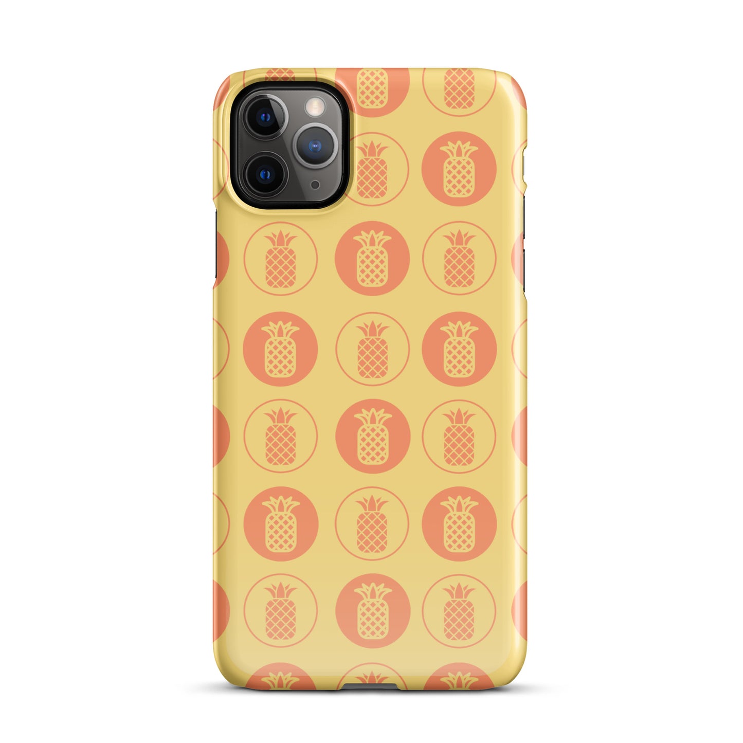 Snap case for iPhone® Pineapple Repeat Orange with Yellow Background