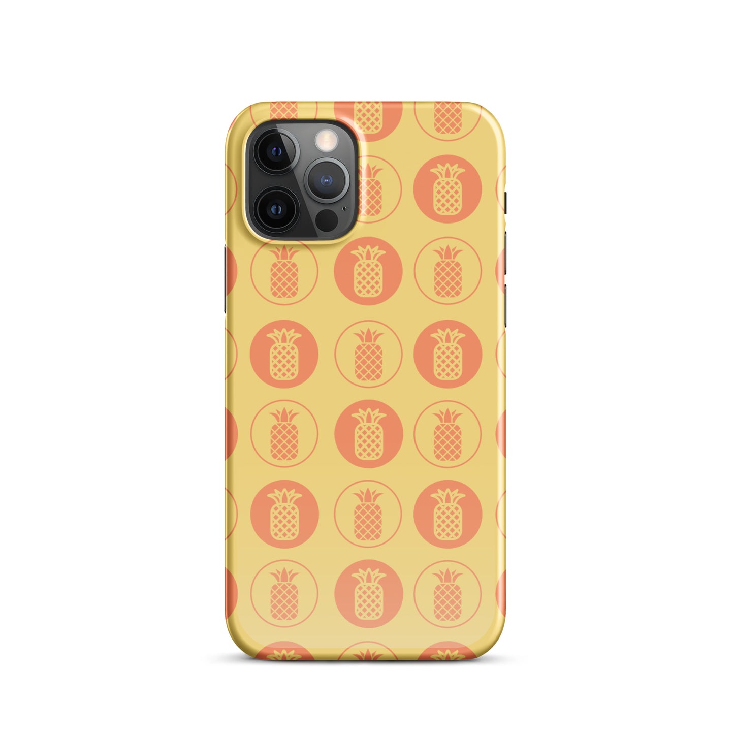 Snap case for iPhone® Pineapple Repeat Orange with Yellow Background