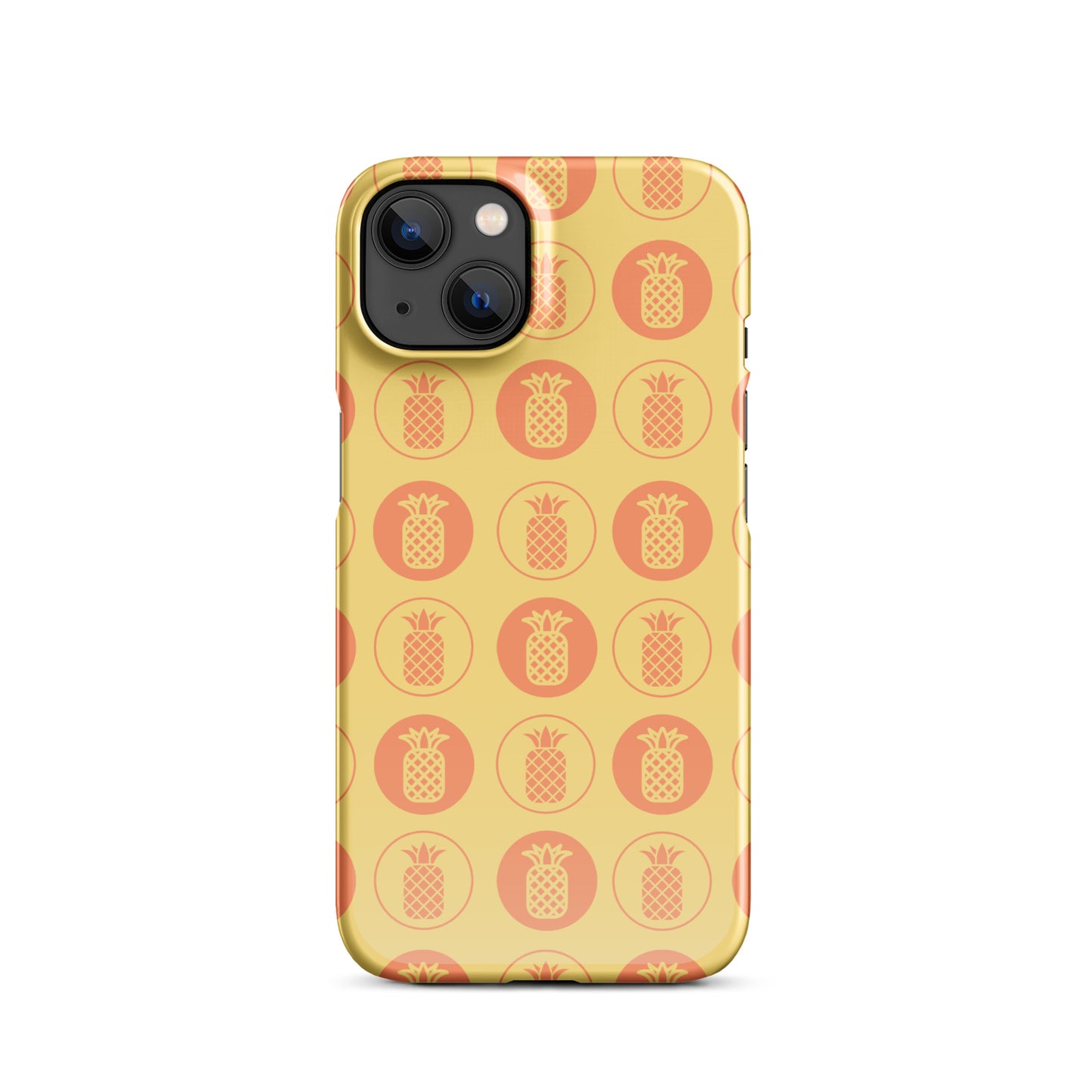 Snap case for iPhone® Pineapple Repeat Orange with Yellow Background