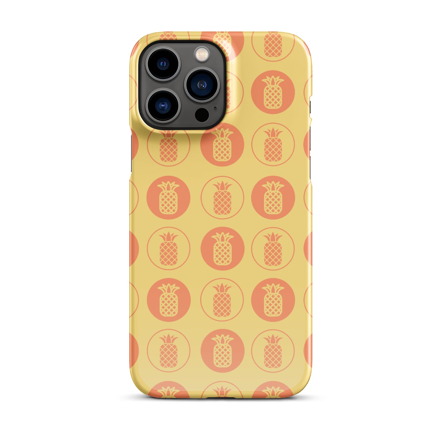 Snap case for iPhone® Pineapple Repeat Orange with Yellow Background