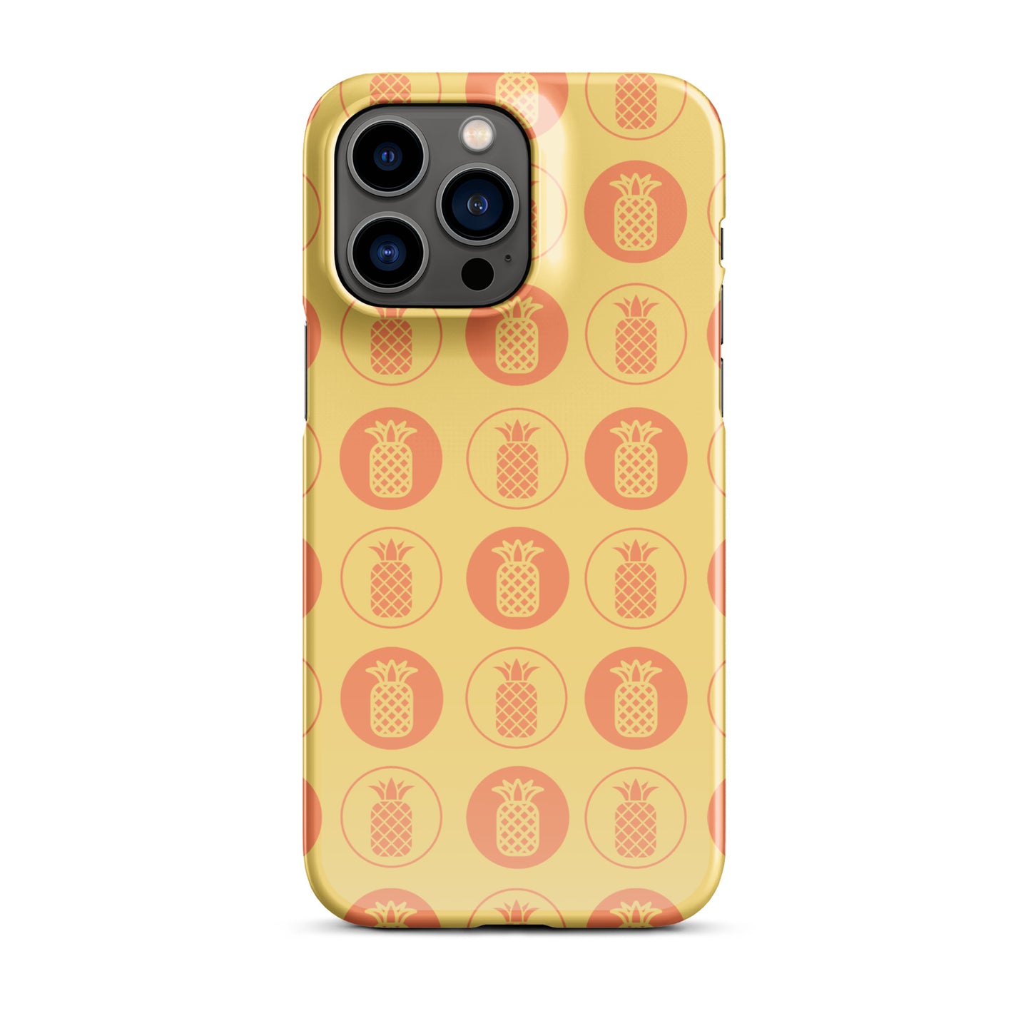 Snap case for iPhone® Pineapple Repeat Orange with Yellow Background