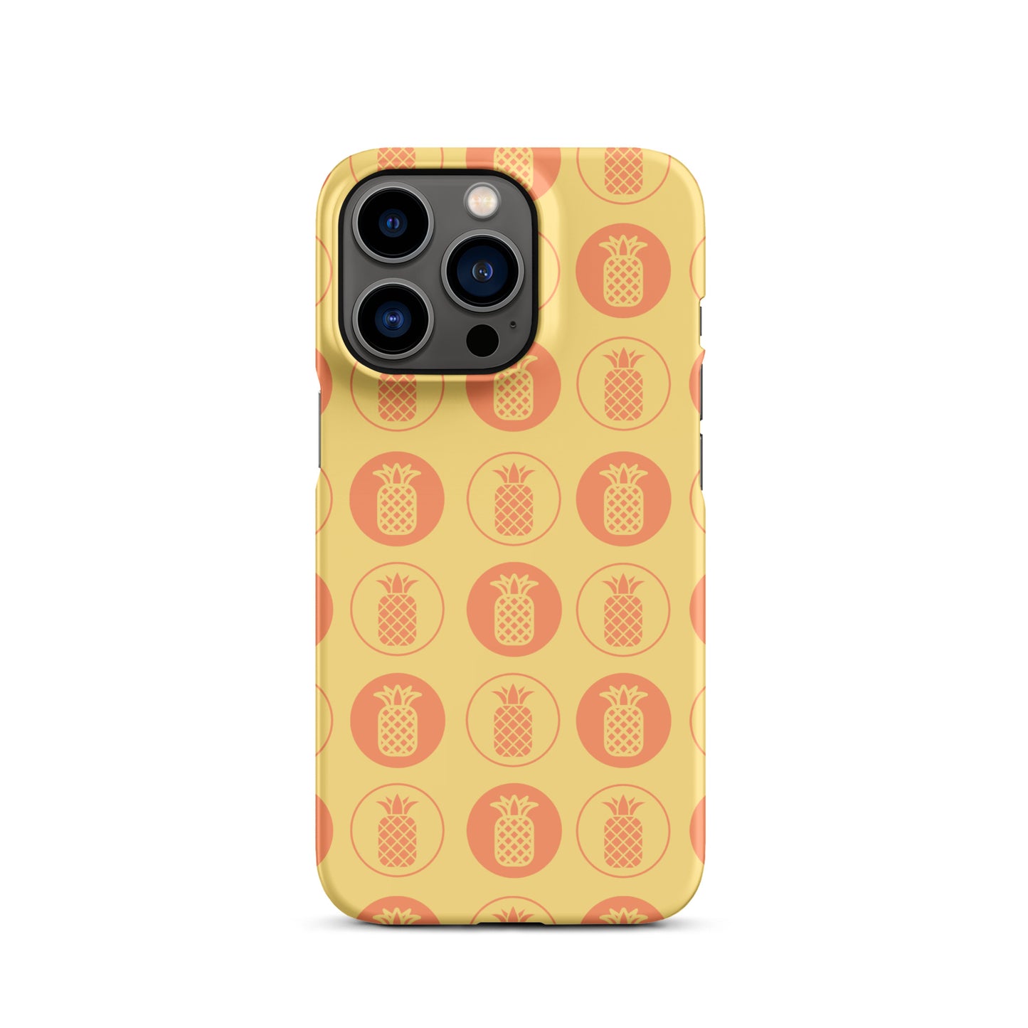 Snap case for iPhone® Pineapple Repeat Orange with Yellow Background