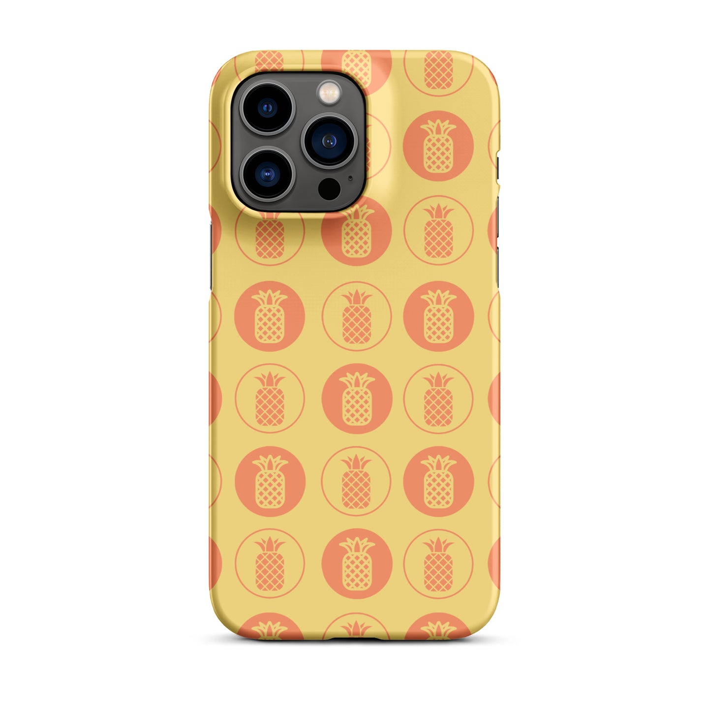 Snap case for iPhone® Pineapple Repeat Orange with Yellow Background