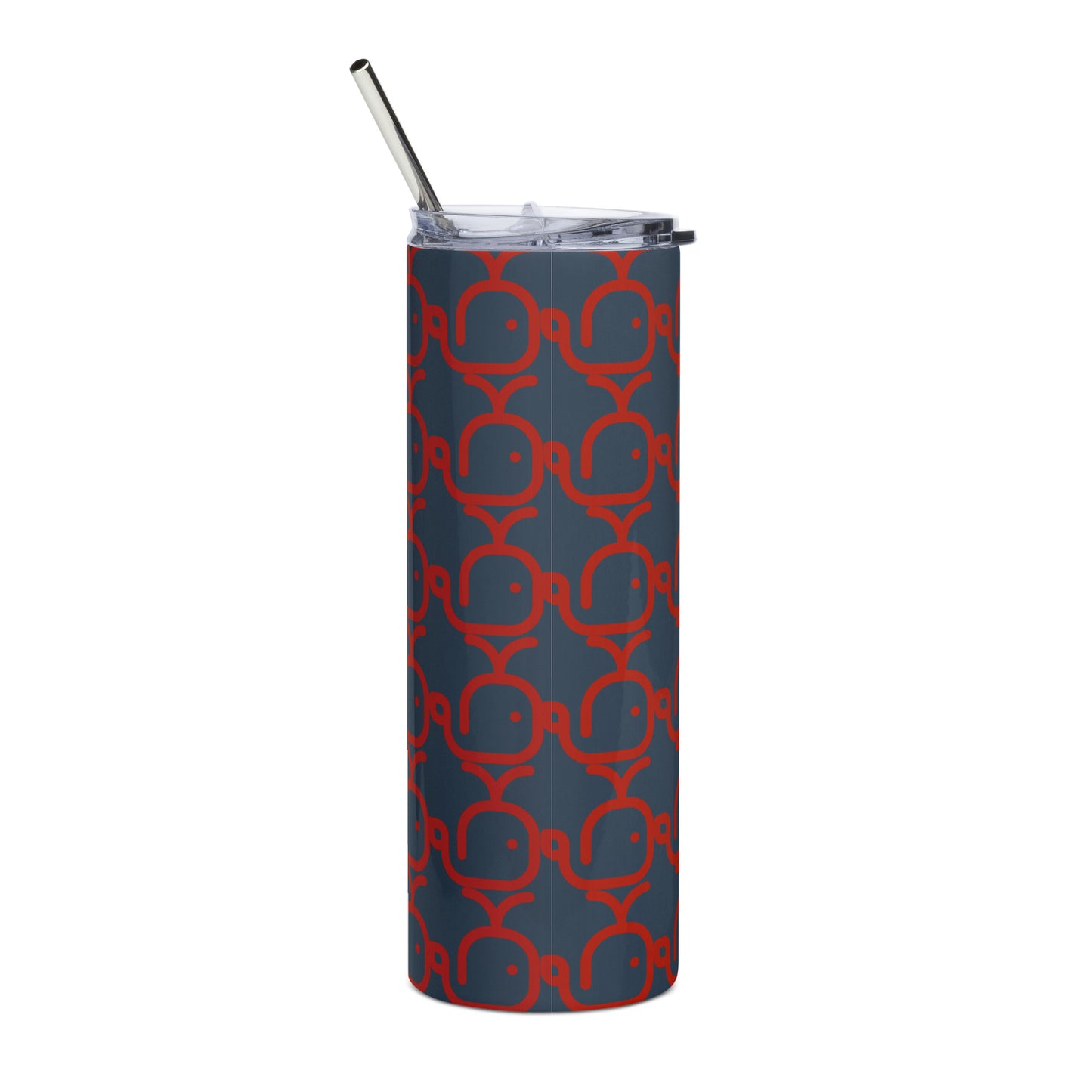 Stainless steel tumbler Whales Red/Blue