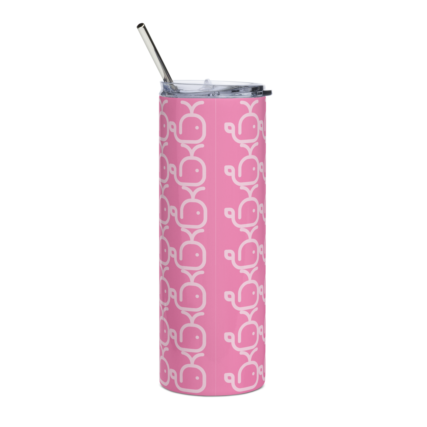 Stainless steel tumbler Whales Pink/Pink