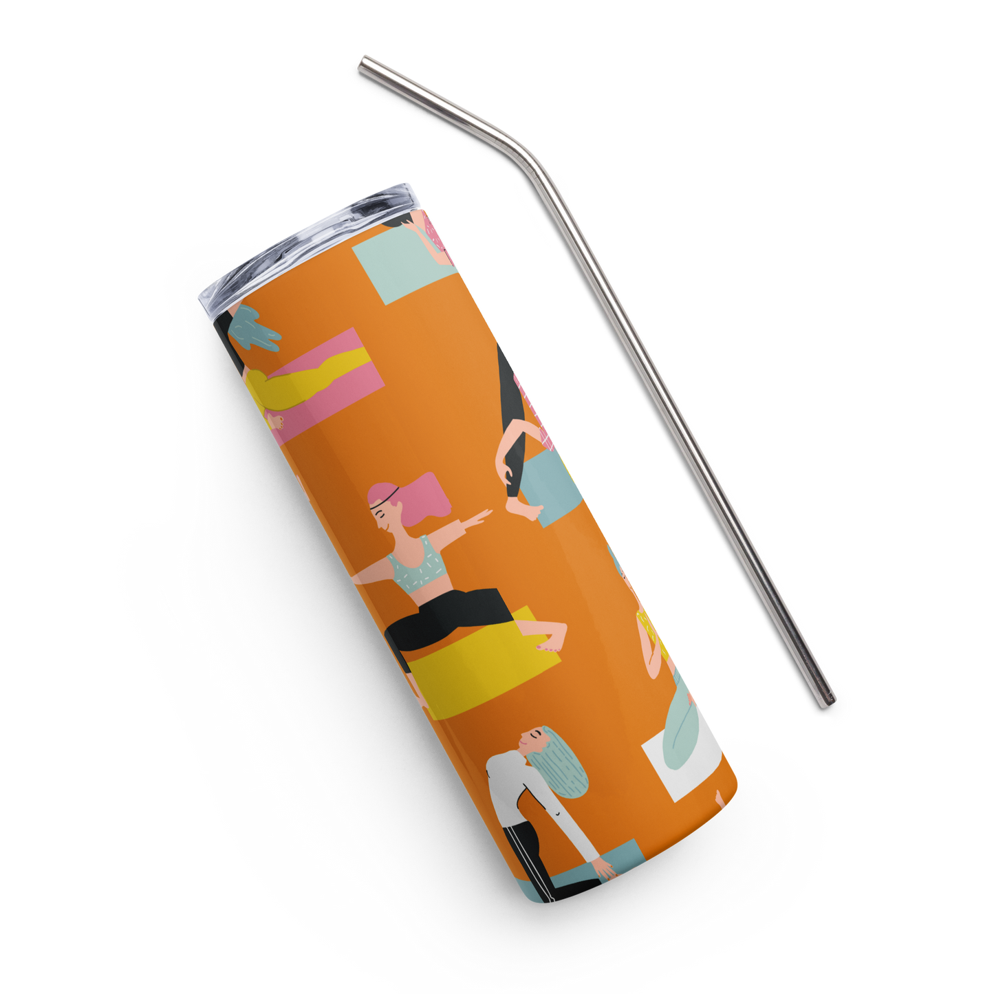 Stainless steel tumbler Yoga Orange