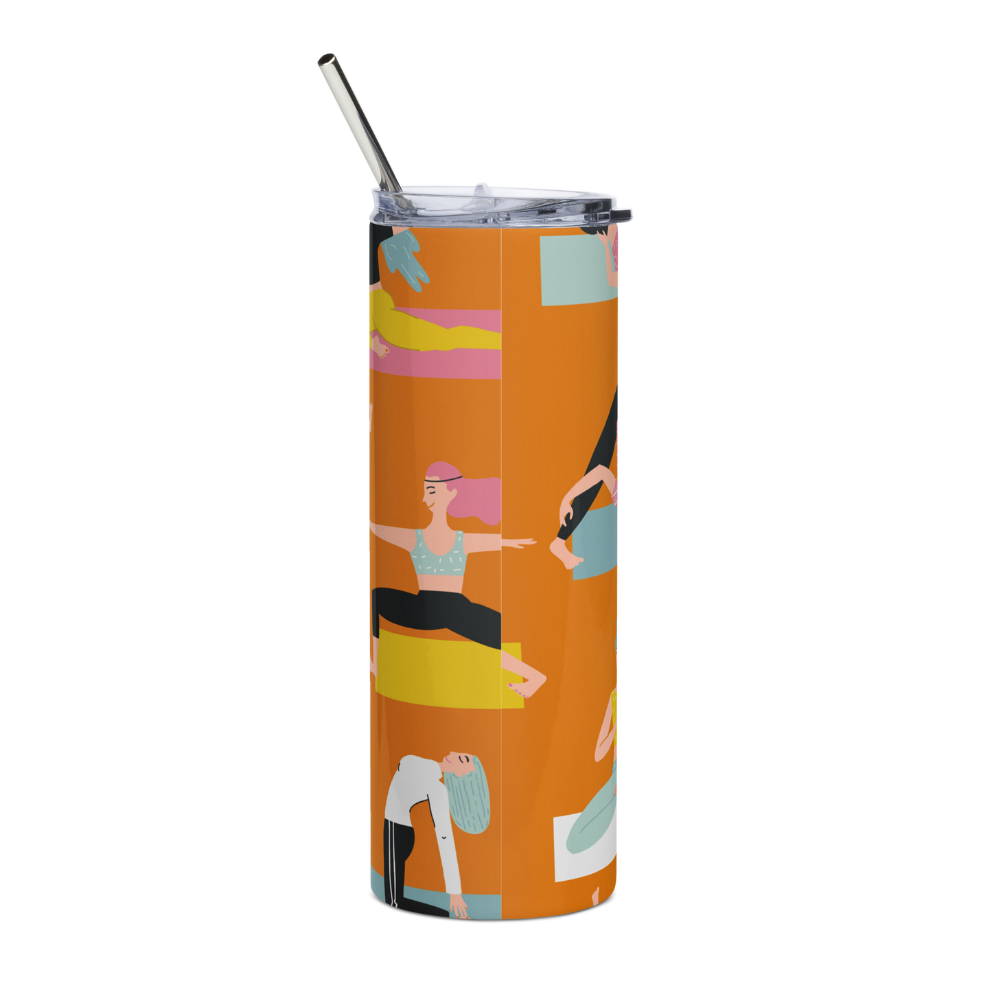 Stainless steel tumbler Yoga Orange