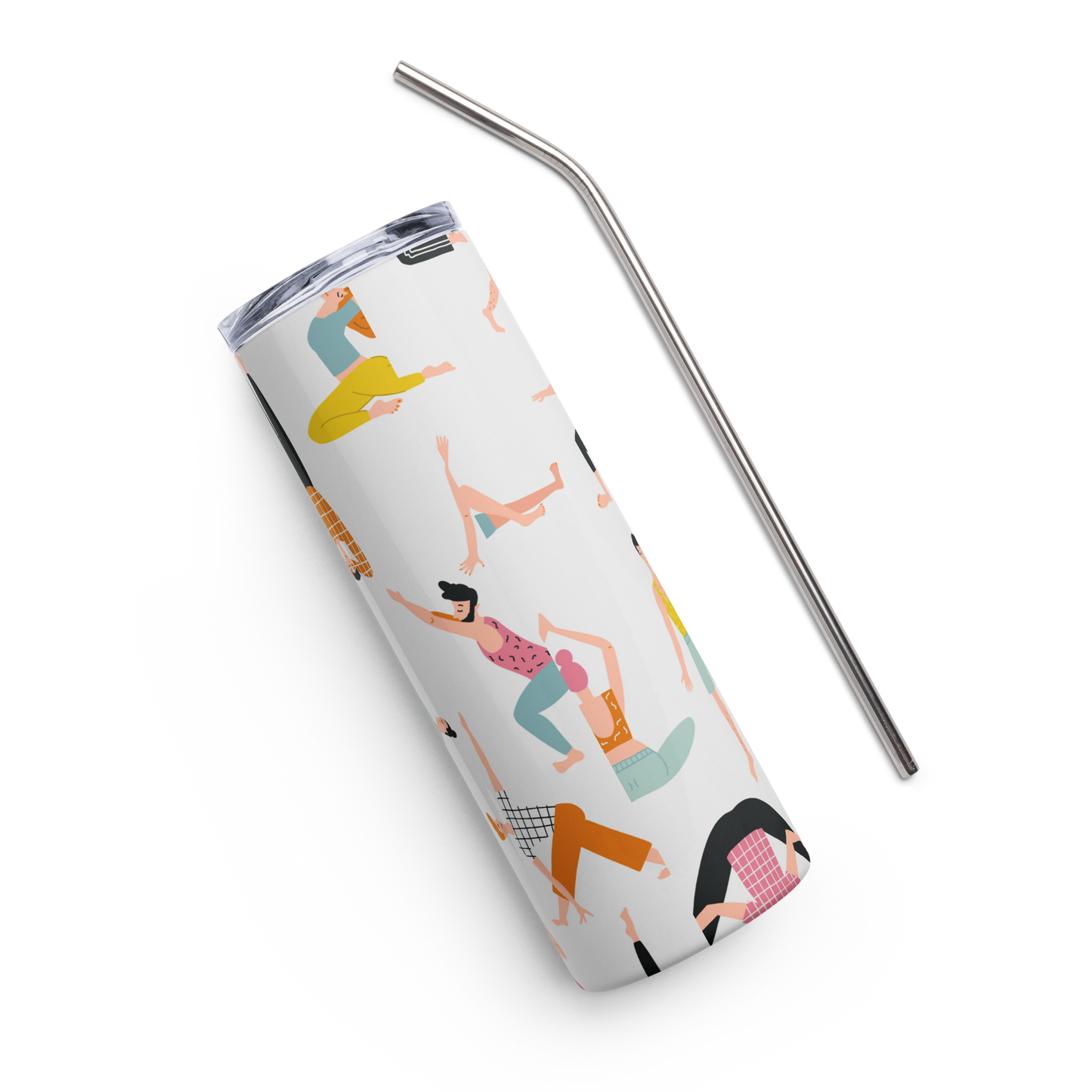 Stainless steel tumbler Yoga White