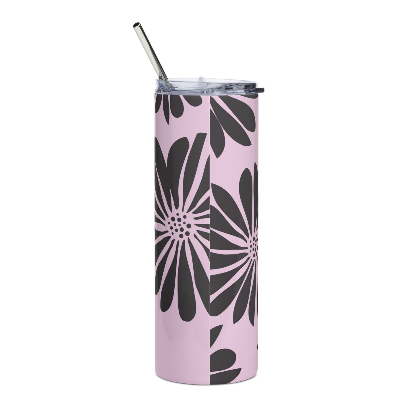 Stainless steel tumbler Flower Purple