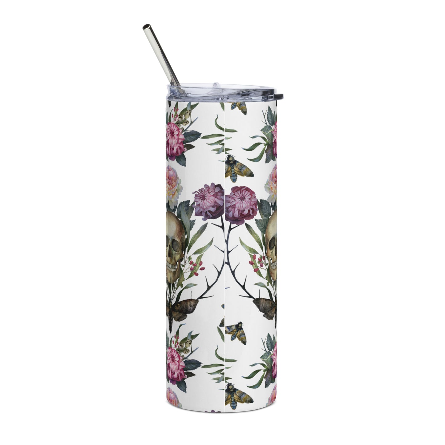 Stainless steel tumbler Flowers and Bees