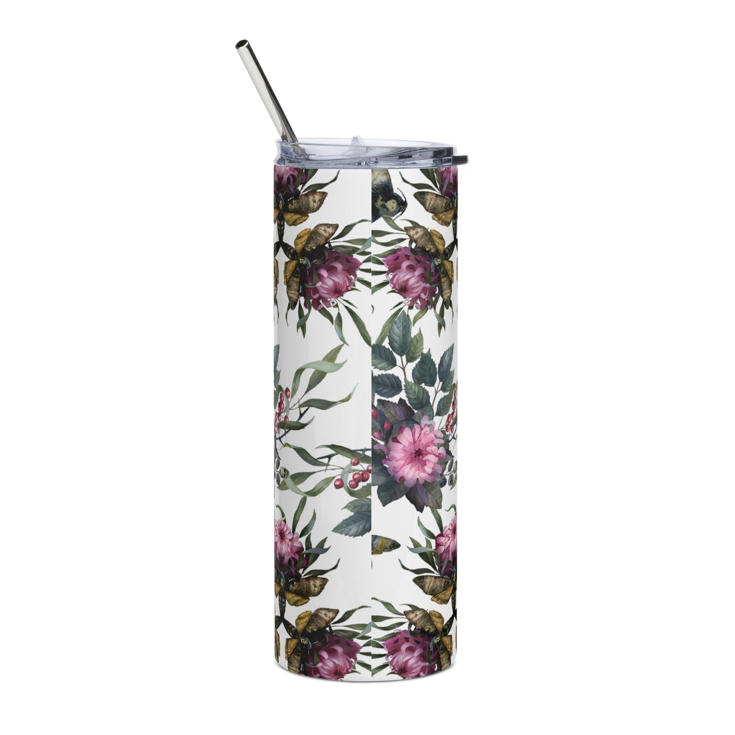 Stainless steel tumbler Flowers and Bees