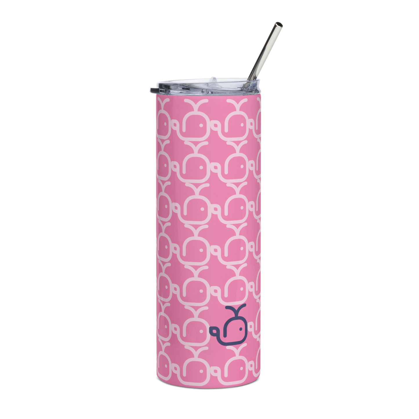 Stainless steel tumbler Whales Pink/Pink