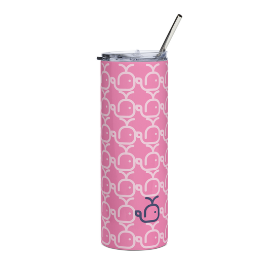 Stainless steel tumbler Whales Pink/Pink