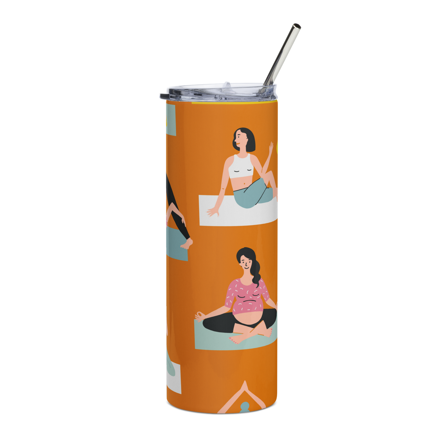 Stainless steel tumbler Yoga Orange