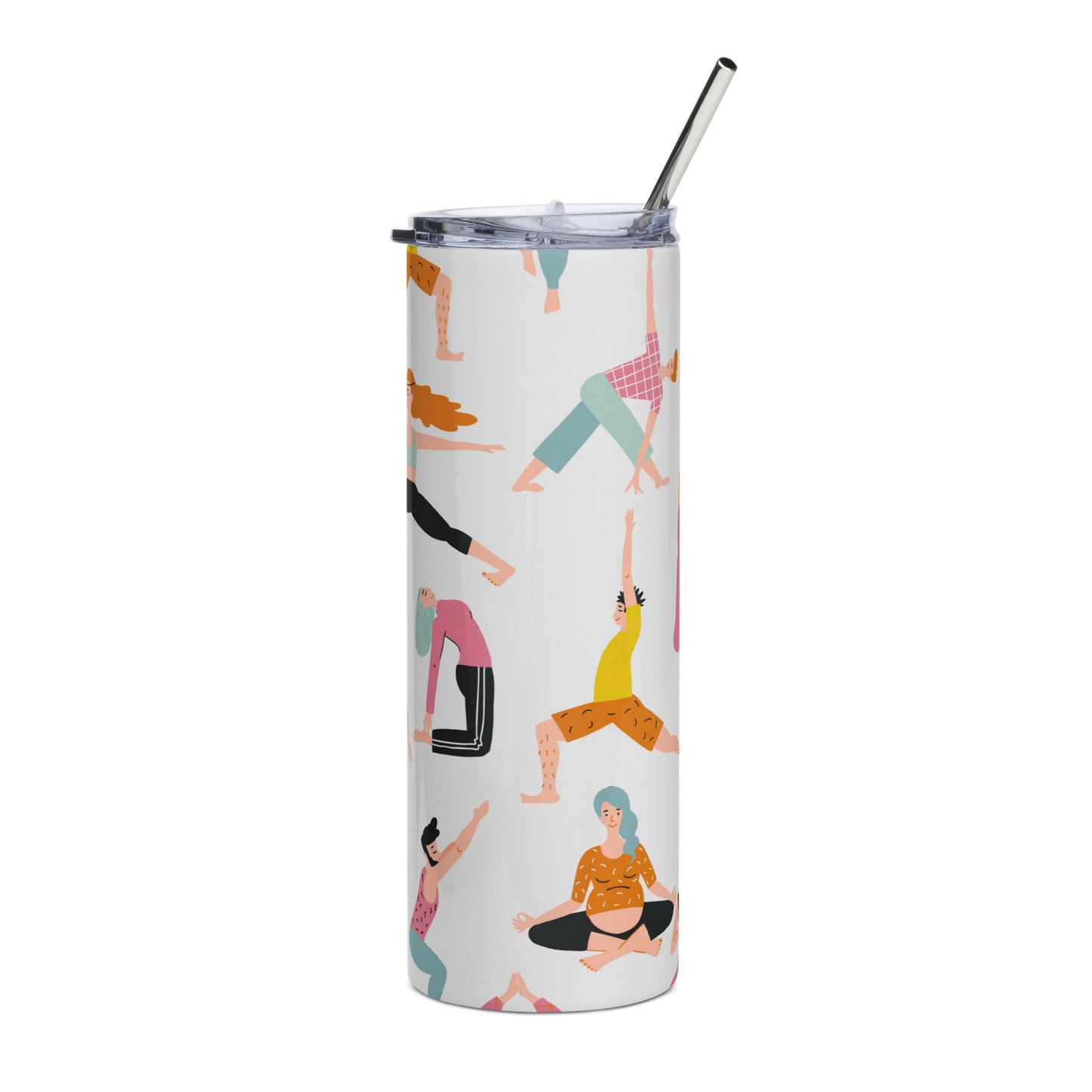 Stainless steel tumbler Yoga White