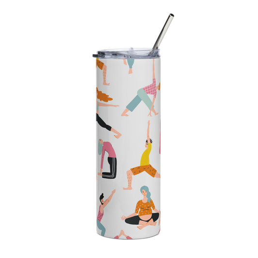 Stainless steel tumbler Yoga White