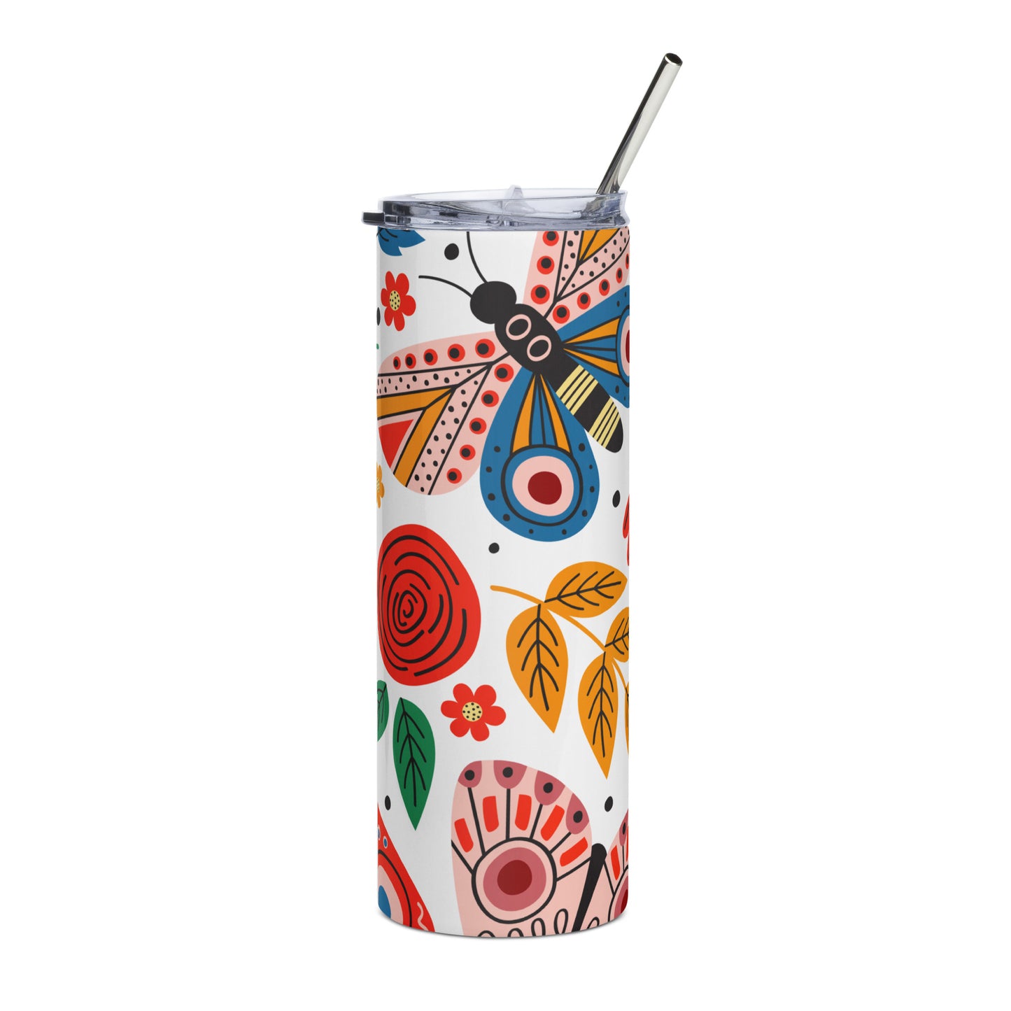 Stainless steel tumbler Colorful Moths