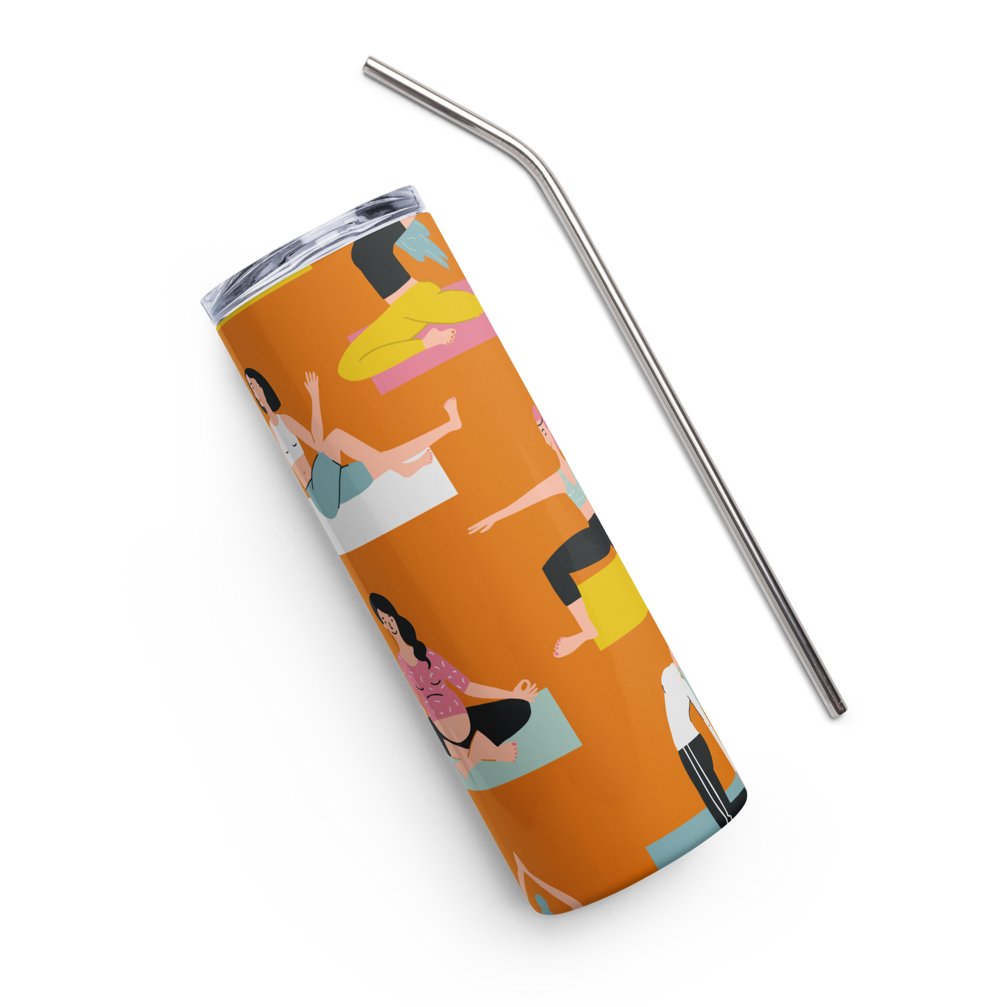 Stainless steel tumbler Yoga Orange