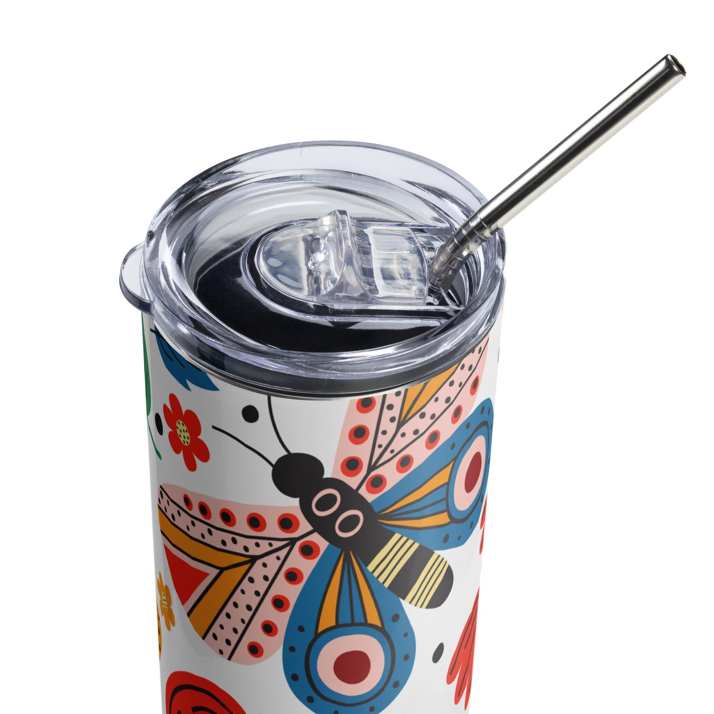 Stainless steel tumbler Colorful Moths