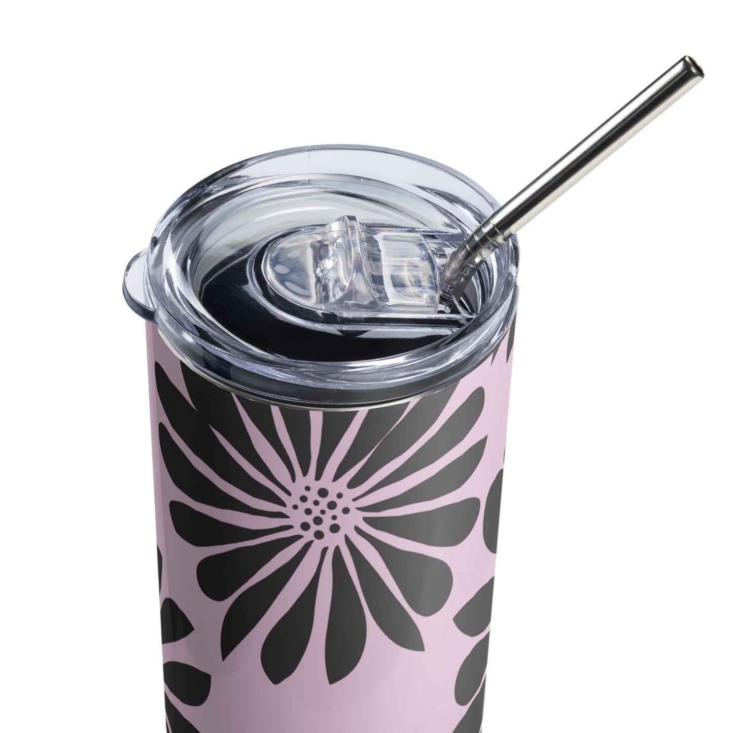 Stainless steel tumbler Flower Purple