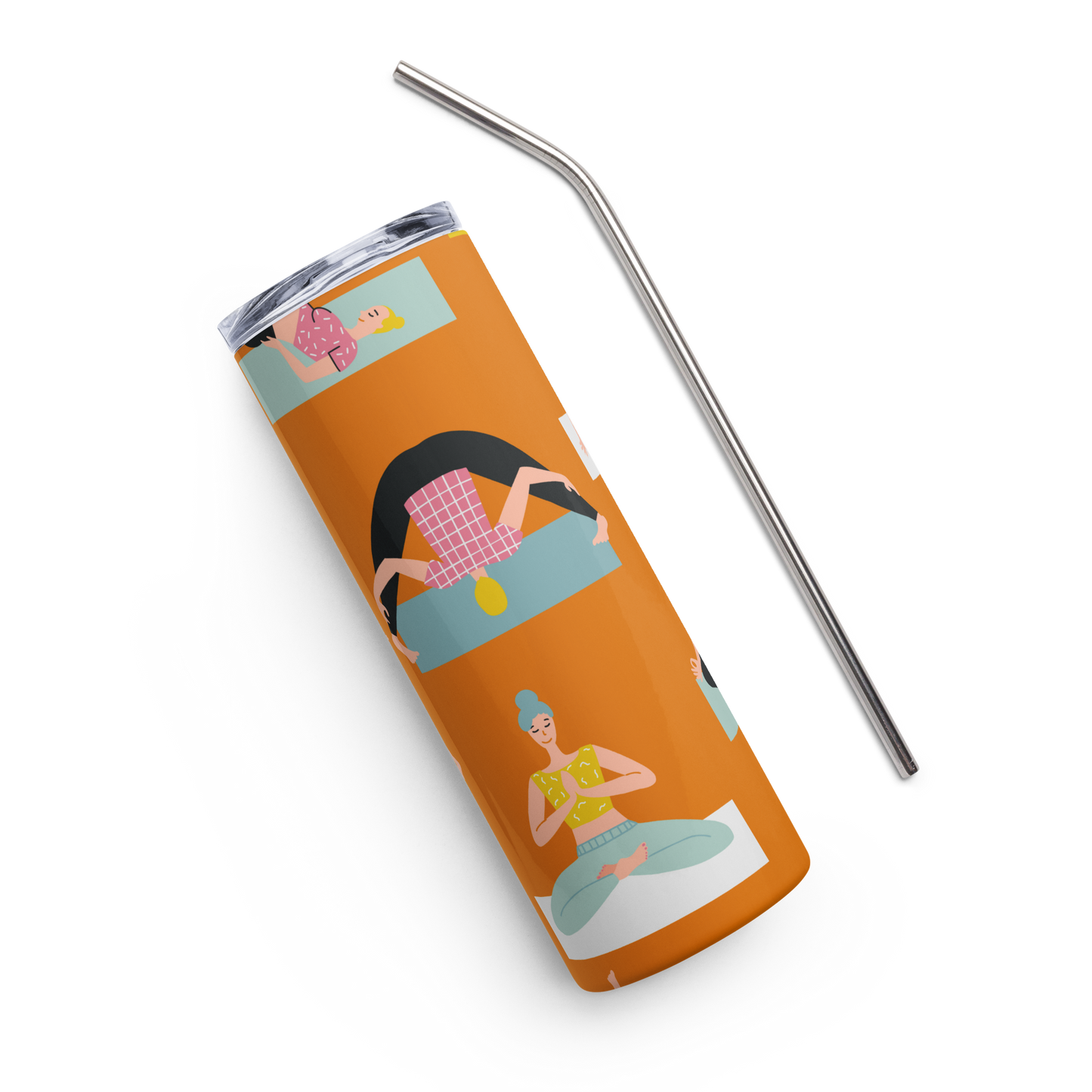 Stainless steel tumbler Yoga Orange