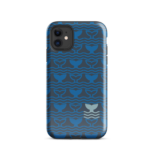 Tough Case for iPhone® Whale Tail Fins Blue