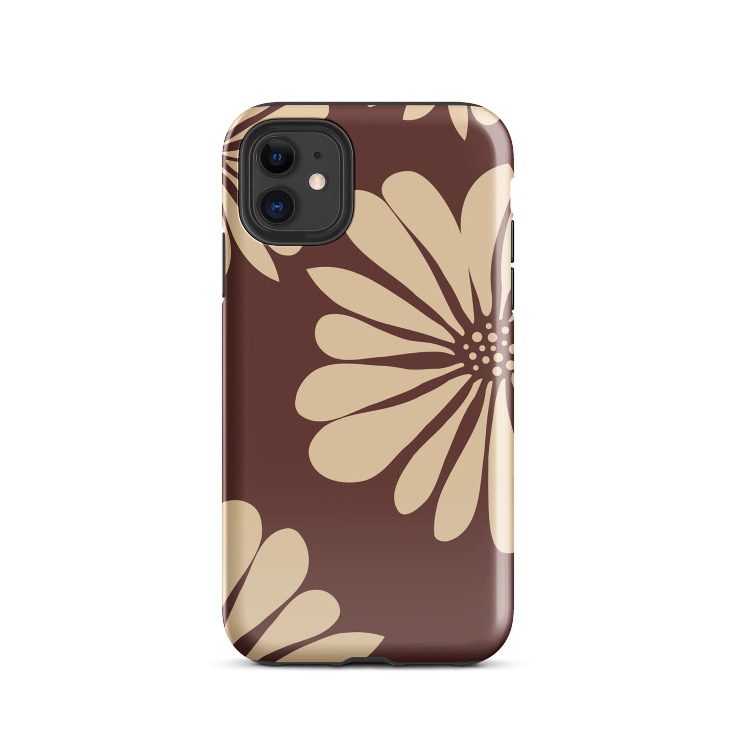 Tough Case for iPhone® Flowers Brown