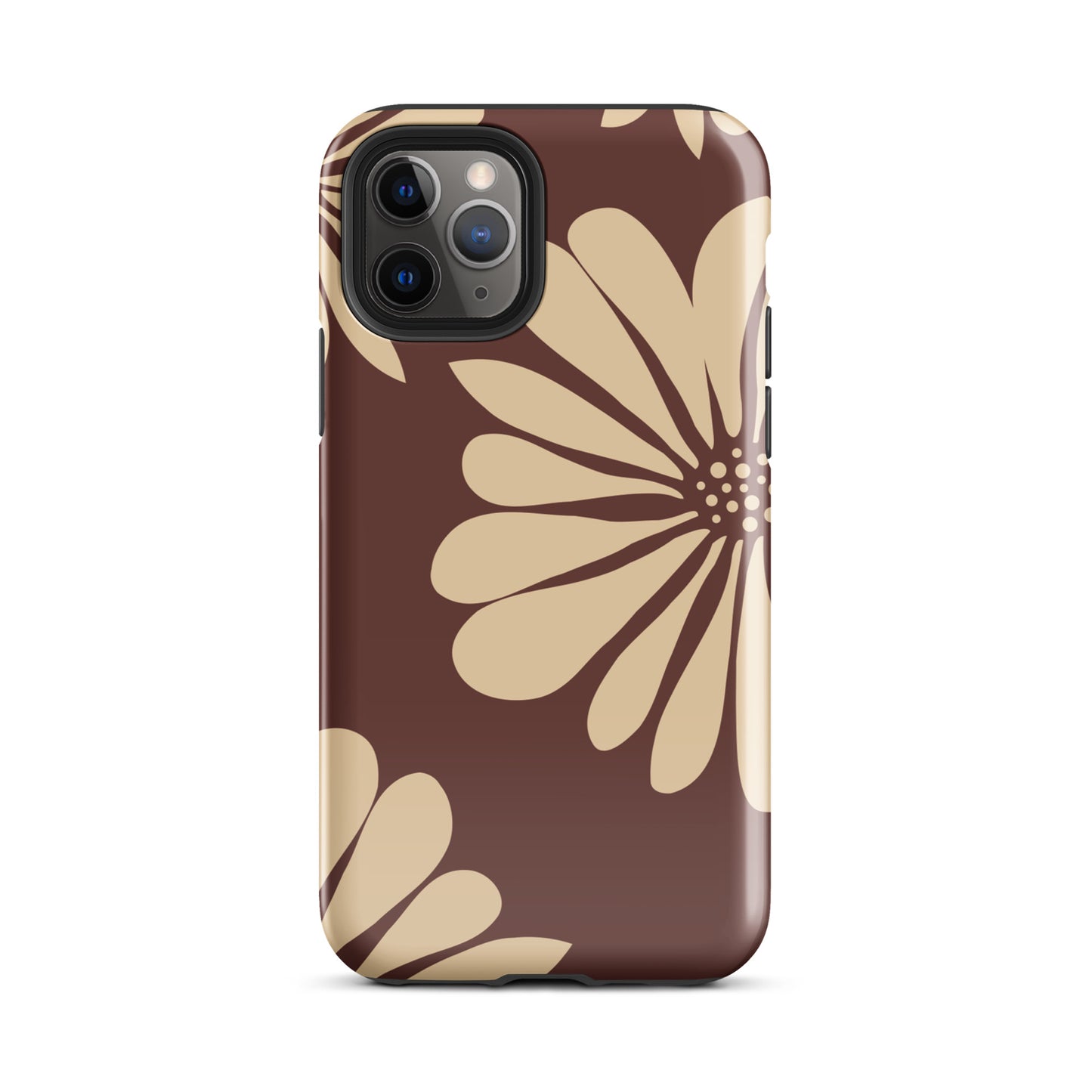 Tough Case for iPhone® Flowers Brown