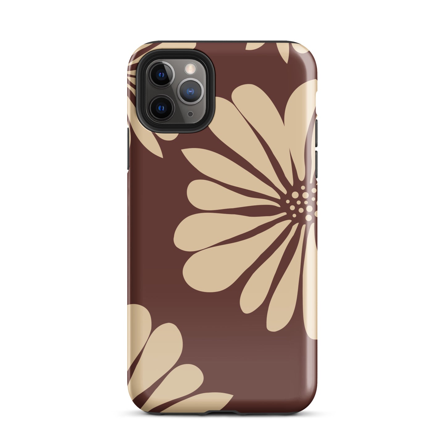 Tough Case for iPhone® Flowers Brown