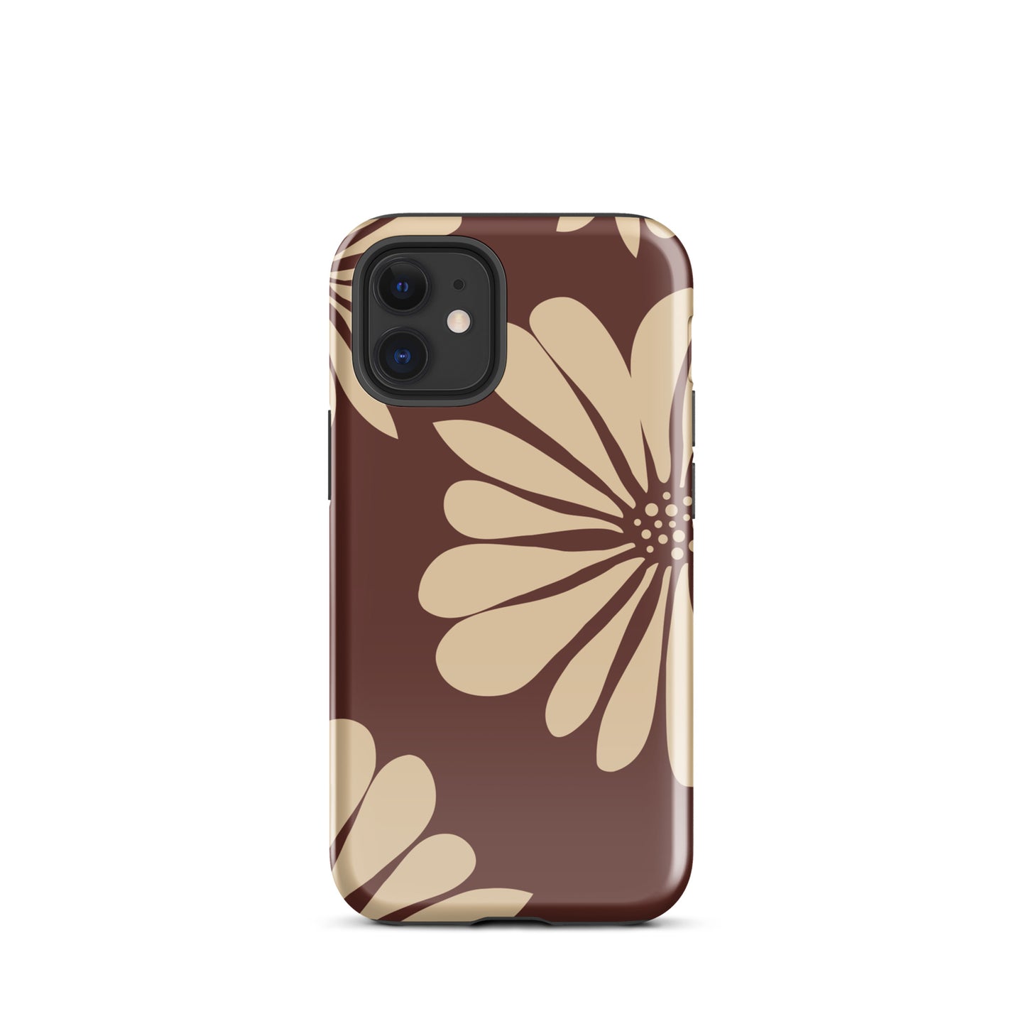 Tough Case for iPhone® Flowers Brown