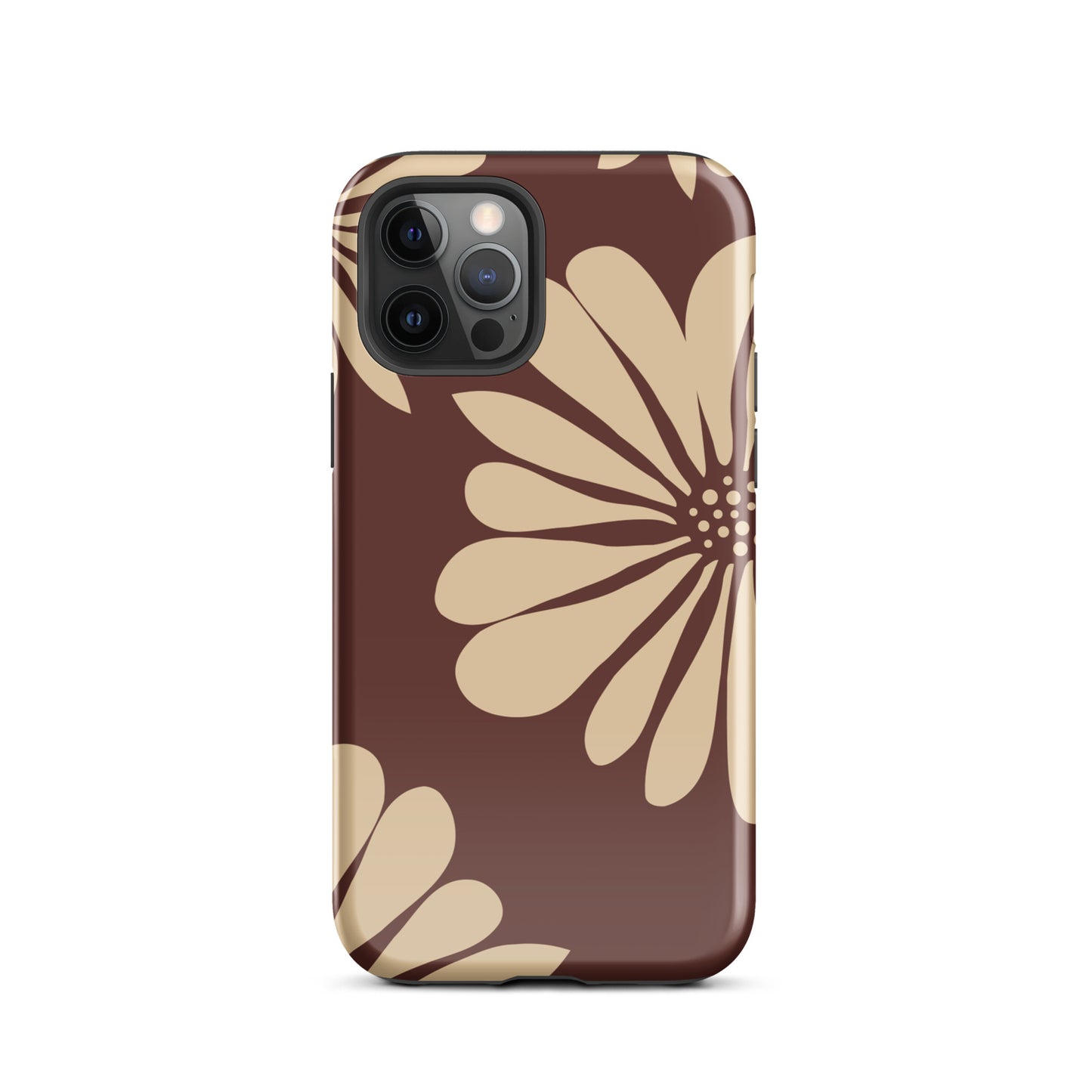 Tough Case for iPhone® Flowers Brown