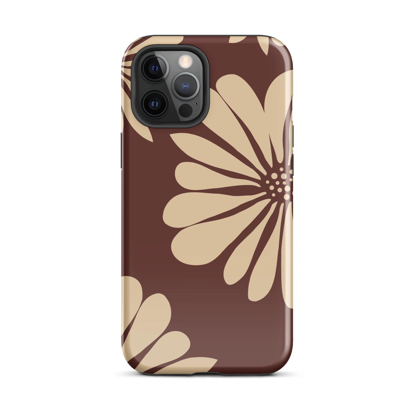 Tough Case for iPhone® Flowers Brown