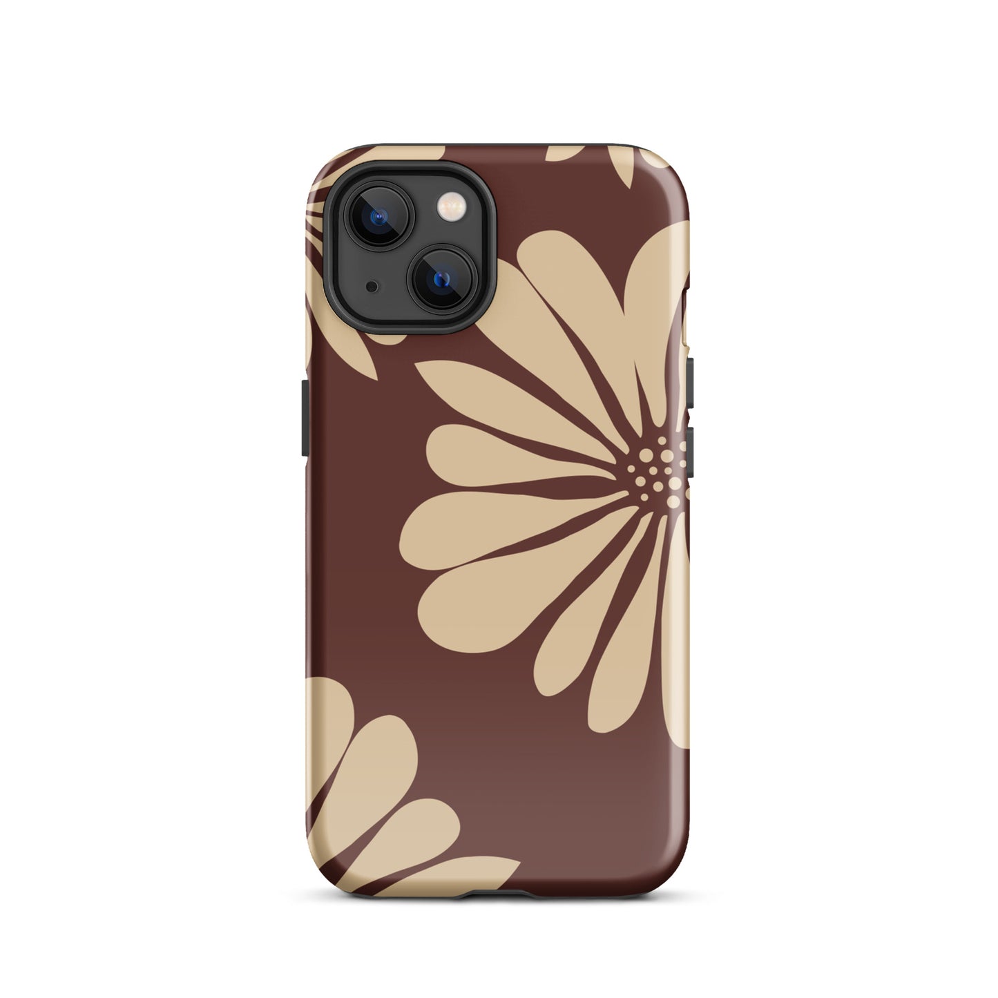 Tough Case for iPhone® Flowers Brown