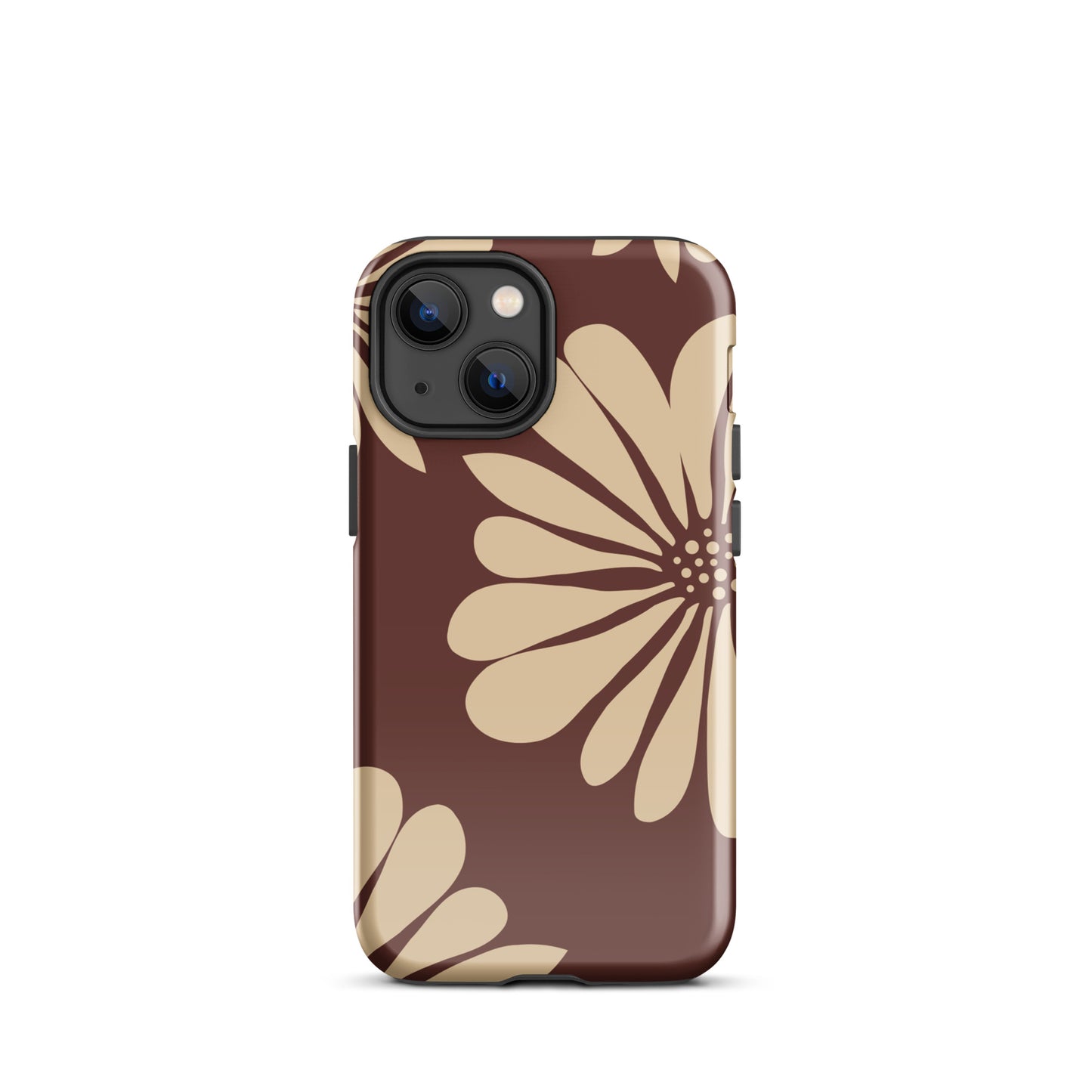 Tough Case for iPhone® Flowers Brown