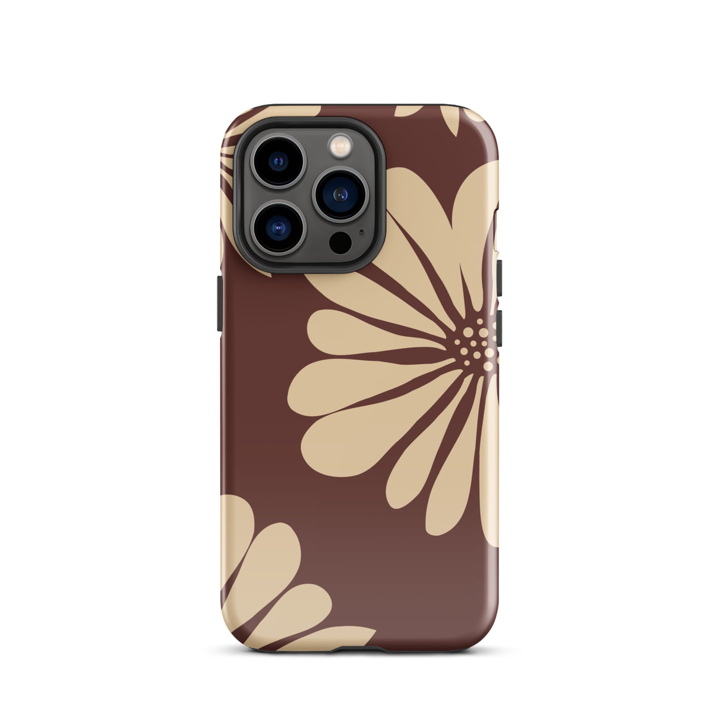 Tough Case for iPhone® Flowers Brown