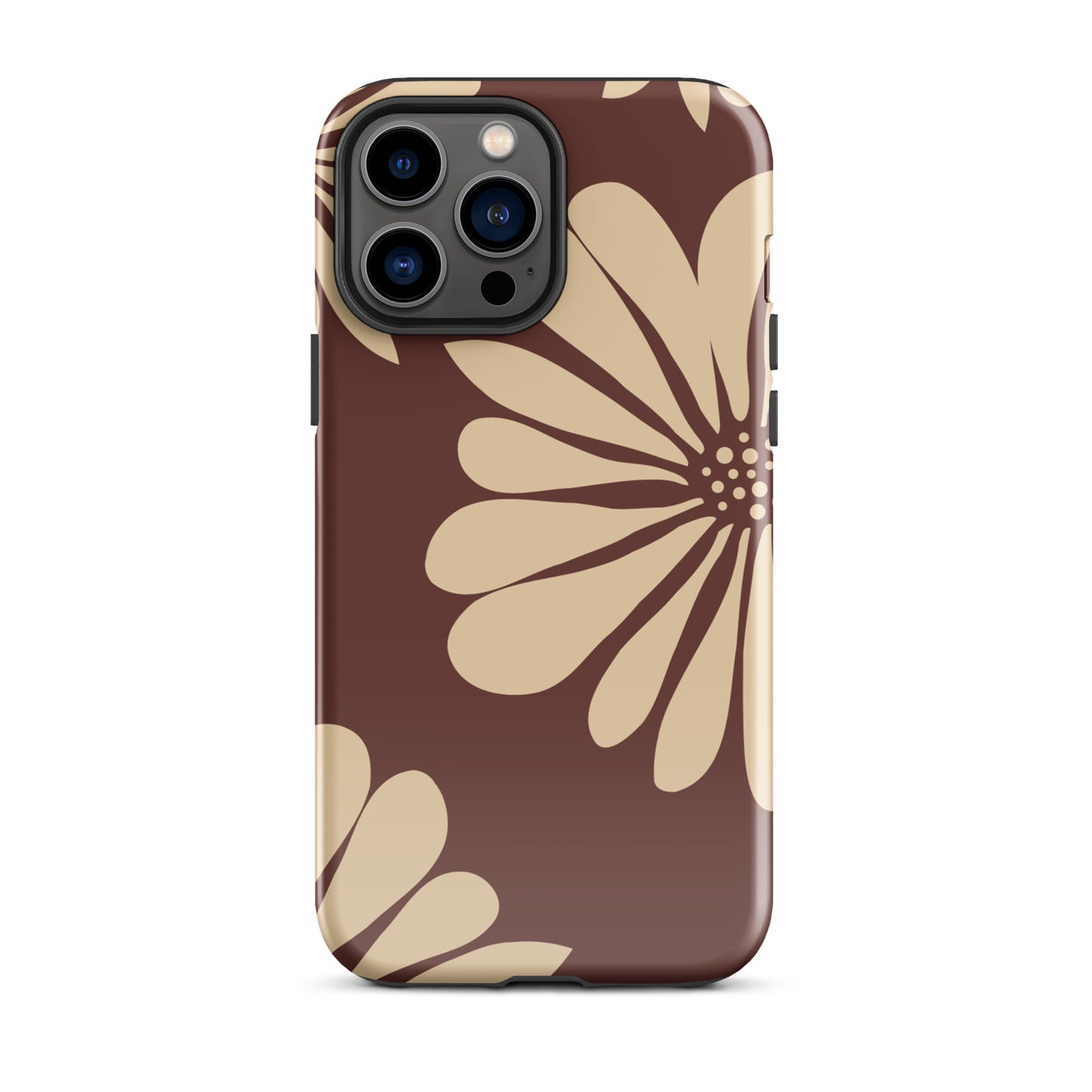 Tough Case for iPhone® Flowers Brown